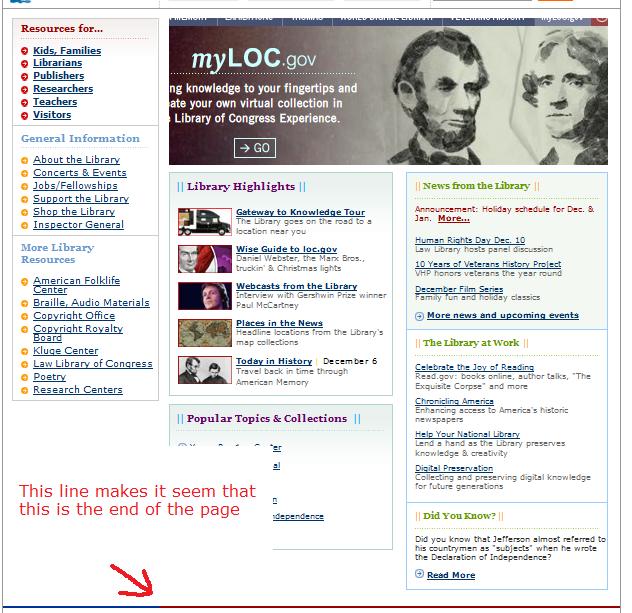 Library of Congress homepage